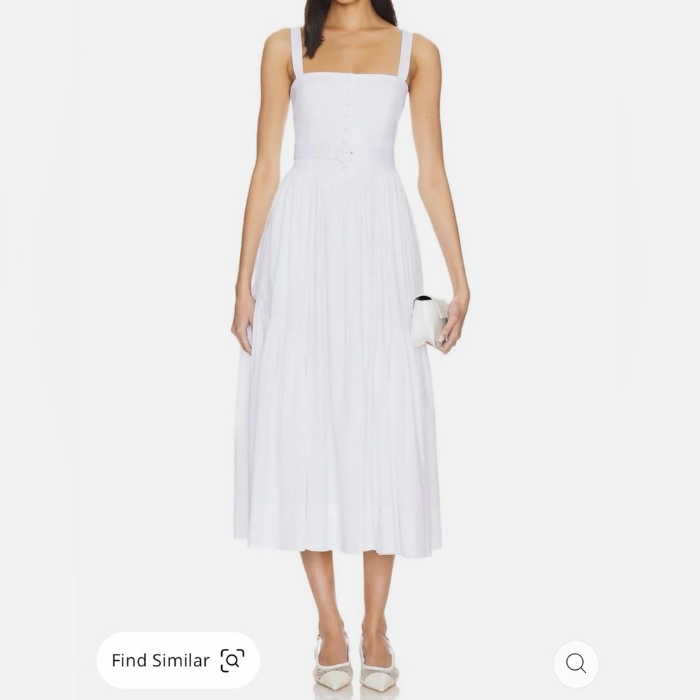 CINQ A SEPT Amber Poplin A-Line Dress In White,Size2